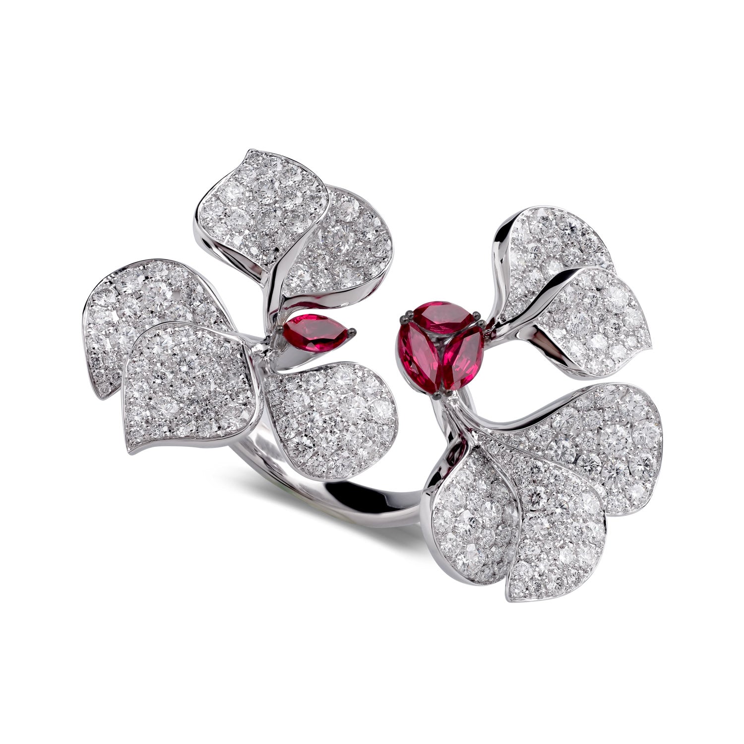 À FLEUR DE PARIS Ruby Double Ring