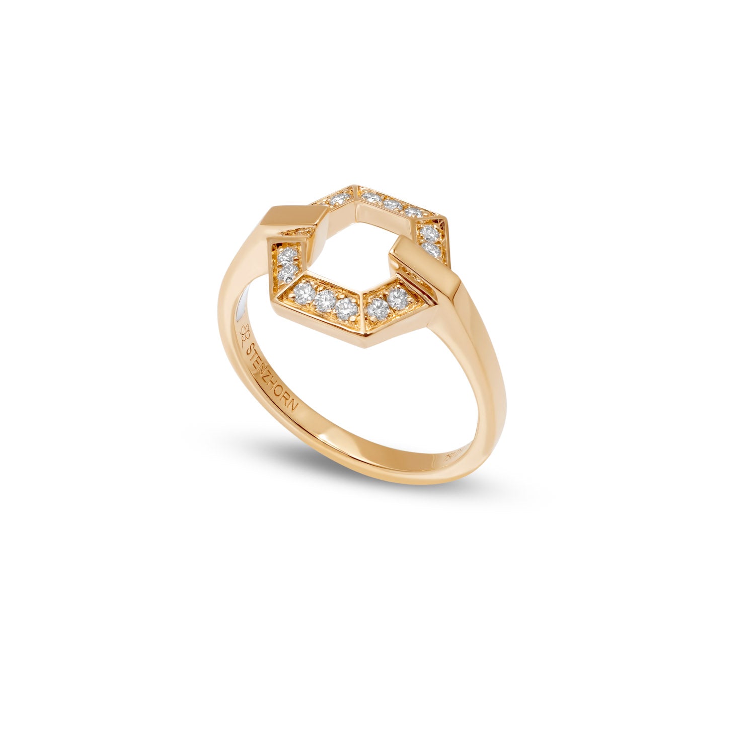 HONEY HONEY Honeycomb Ring with Diamonds