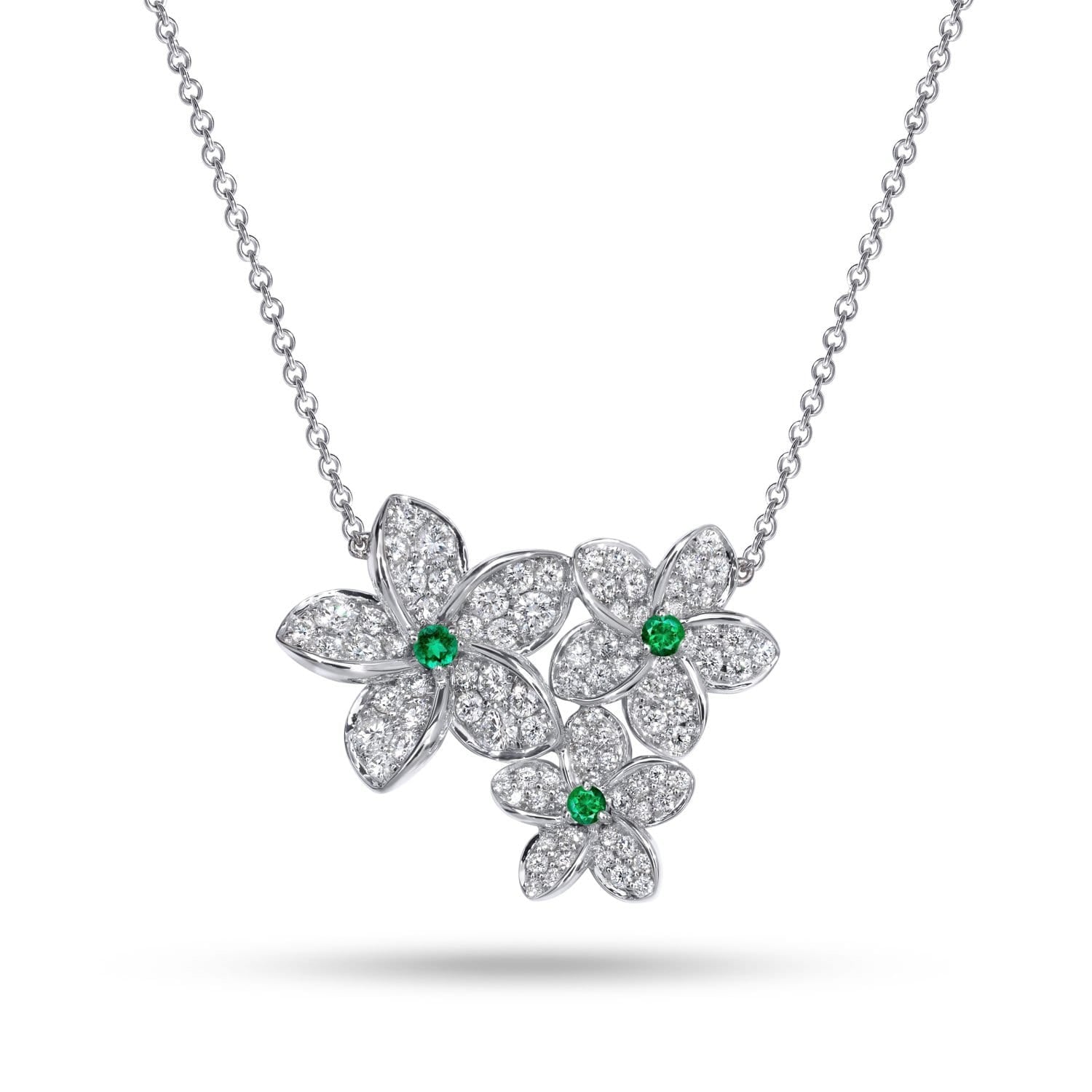 PLUMERIA Diamant- und Smaragd-Kette